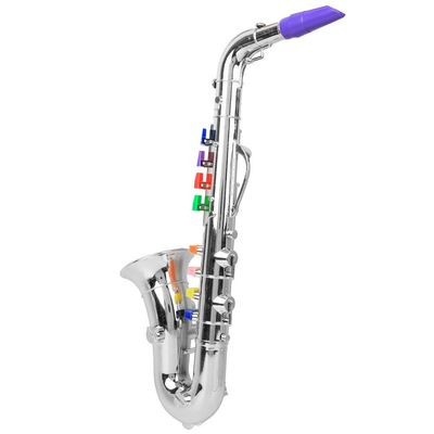 CFTGIW Plastic Children Saxophone Toy Mini Saxophone Sax Children Musical Instrument Toy GiftSilver The Keys Each a Sound Keys Notes This Real 8 Sound (Silver)