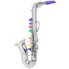 CFTGIW Plastic Children Saxophone Toy Mini Saxophone Sax Children Musical Instrument Toy GiftSilver The Keys Each a Sound Keys Notes This Real 8 Sound (Silver) view 2