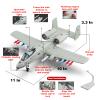 A10 Warthog Diecast Model Airplane Toy, 1:72 Plane Thunderbolt II, Military Fighter Jet Toy, Launch Missiles, Light and Sound, Age 8+ (Blue) view 3
