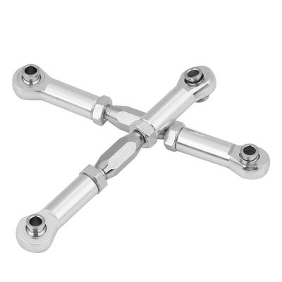 CFTGIW CNC Machined Aluminium Alloy Steering Linkage Rod RC Car Upgrade Accessory Parts CNC Ensures 2 Durability Appearance Quality 1 High Wear is RC Steering RodR (Silver)