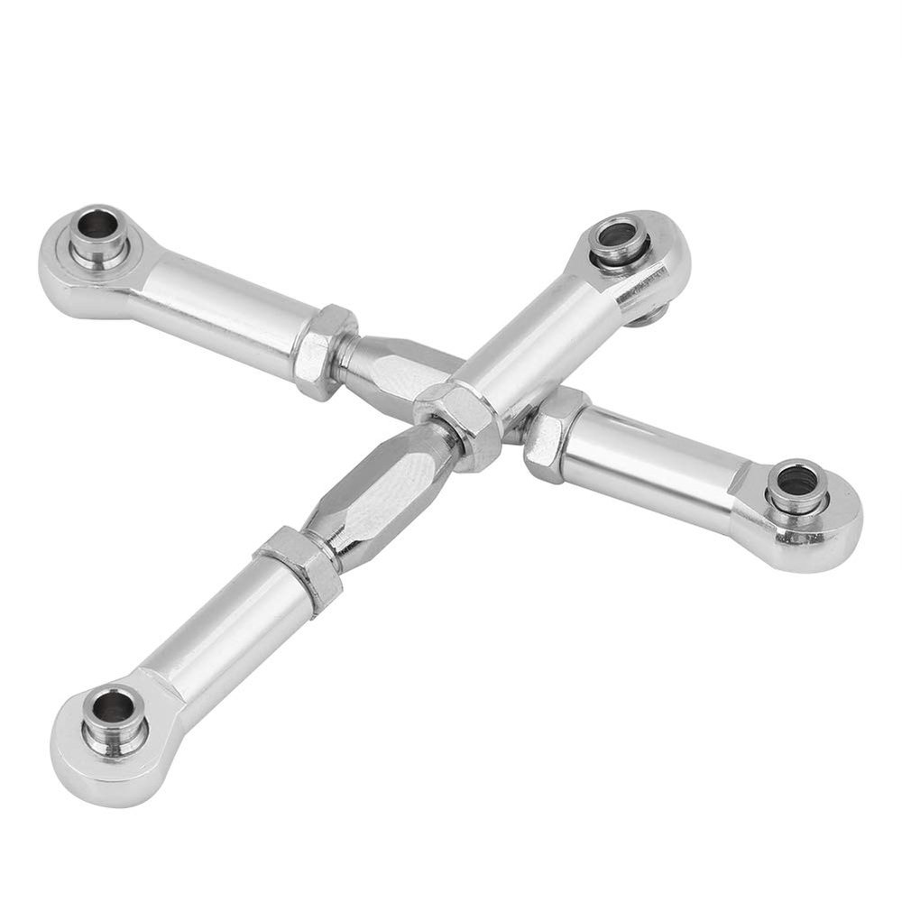 CFTGIW CNC Machined Aluminium Alloy Steering Linkage Rod RC Car Upgrade Accessory Parts CNC Ensures 2 Durability Appearance Quality 1 High Wear is RC Steering RodR (Silver)