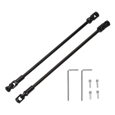 AIToWisely 2PCS RC Crawler Driveshafts Stainless Steel Universal Joint Drive Shafts for 1/10 LCG RC Tracked Vehicles, Replacement Axle with Hex Wrenches (Black)
