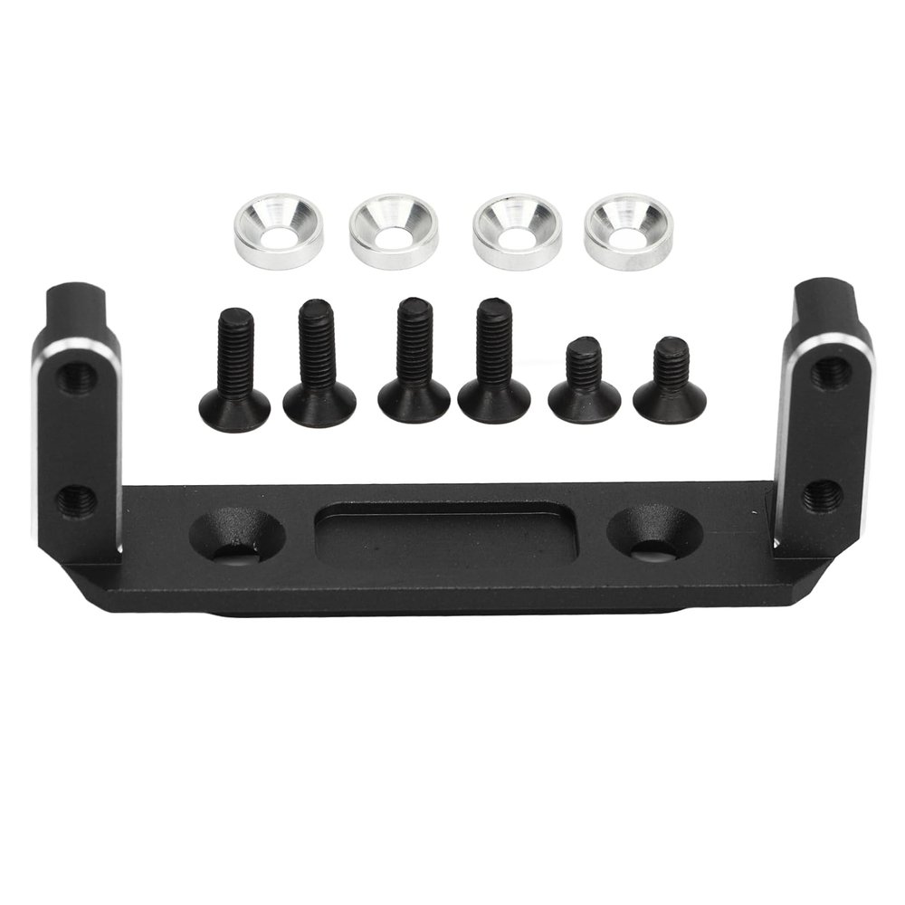 Aluminum Alloy RC Servo Mount for Capra UTB10 1/10 RC Crawler, Durable Bridge Servo Mount with Chamfered Edges and Gold Engraving for VP SCX10 III Compatible (Black)