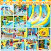 AKEYDIY Bounce House, Double Water Slide Bounce House with Blower for Big Kids 3-12, Inflatable Bounce Castle Outdoor/Indoor Water Slide for Backyard Party with Climbing Wall&Two Slides&Splash Pool view 4