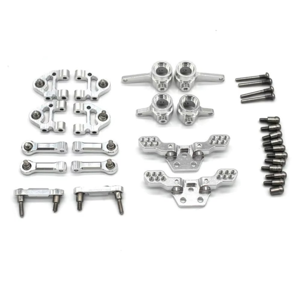 RC Cars Models For WLtoys 284131 284010 284161 K989 K969 1/28 Metal Steering Cup Tie Rods Set Remote Control Car Accessories And Replacements Use(Silver)