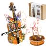 3D Wooden Puzzles for Adults, Cello Music Box - Wood Model Kits for Adults, Mechanical Wooden Puzzles for Adults, Musical Instrument Model Desk Decor, Unique Mother's Day & Graduation Gifts for Music view 1
