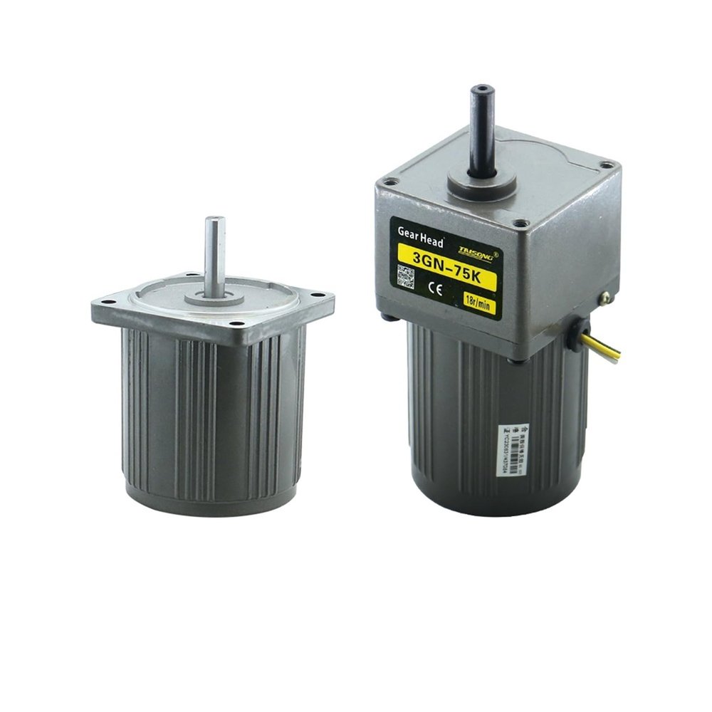 15W Micro AC Motor 110v 220v Single Phase Asynchronous Gear 10mm Shaft 6RPM-1400RPM 50/60hz for Packaging(220v,48 RPM)