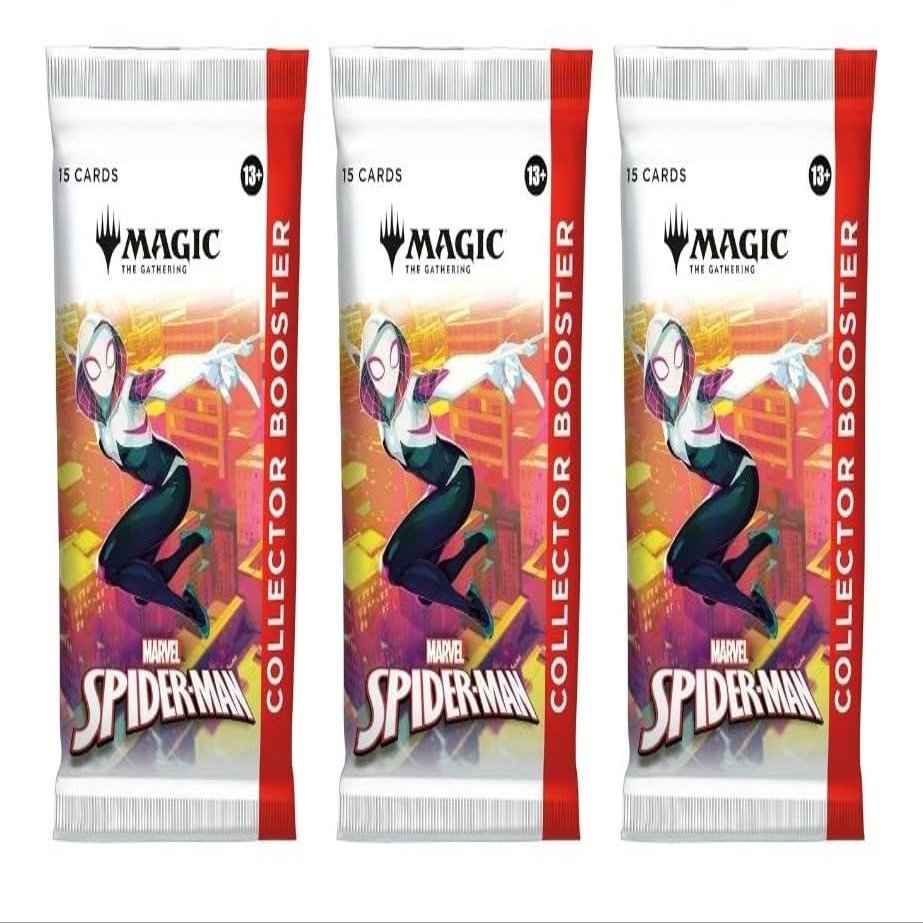 3 Packs Magic The Gathering Collector Booster Pack Lot MTG Marvel's Spider-Man