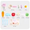 LLTCMAOYI Montessori Wooden Play Cooking Set, Pretend Play Cooking Station with Cutting Food Accessories view 2