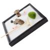 Sacolin Zen Garden Kit, Black Wooden Sand Tray, for Meditation, Japanese Decor, with Mini Rake Rocks and Pagoda, DIY for Desk Home and Office view 1