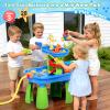 Water Table for Toddlers, Kids Sand & Water Play Table with 28-Piece Set, Outdoor Sensory Water Table Toys for Boys Girls, Play Sink with Rain Shower, Summer Easter Gift for Kids Ages 3 4 5 6 7 8 view 2