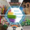4-Pack 60" Floating Pool Noodles Foam Tube, White Soft Large Black Foam Noodle, Thick Hollow Noodles, Bulk Swim Noodles for Pool, Beach, Crafts, DIY Projects, Extra Dense & Durable view 4