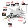 F-14 Tomcat Toy Airplane, Diecast Model Military Fighter Jet, Launch Missiles, Pull-Back, Light and Sound, Age 8+ (Black) view 3