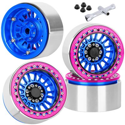 ARRCat Alloy 2.2 Beadlock Wheels Rims for 1/10 TRX4 TRX6 SCX10 SCX10 II SCX10 III SCX10 Pro Gen7/8 D90 VS4-10 MST CFX RC Crawler Car,RC 2.2 Beadlock Wheel Off Road Buggy Rally RC Truck Wheel,Navy Blue