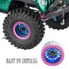 ARRCat Alloy 2.2 Beadlock Wheels Rims for 1/10 TRX4 TRX6 SCX10 SCX10 II SCX10 III SCX10 Pro Gen7/8 D90 VS4-10 MST CFX RC Crawler Car,RC 2.2 Beadlock Wheel Off Road Buggy Rally RC Truck Wheel,Navy Blue view 3