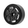 4pcs 1.9 Inch Beadlock Wheel Rim, Carbon Fibre Sealed Hexagonal Hub for 1/10 RC Crawler Car, Lightweight Off - Road Wheels with Aluminum Rear Cover for SCX10 RR10 (Black) view 3