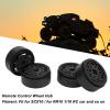 4pcs 1.9 Inch Beadlock Wheel Rim, Carbon Fibre Sealed Hexagonal Hub for 1/10 RC Crawler Car, Lightweight Off - Road Wheels with Aluminum Rear Cover for SCX10 RR10 (Black) view 4