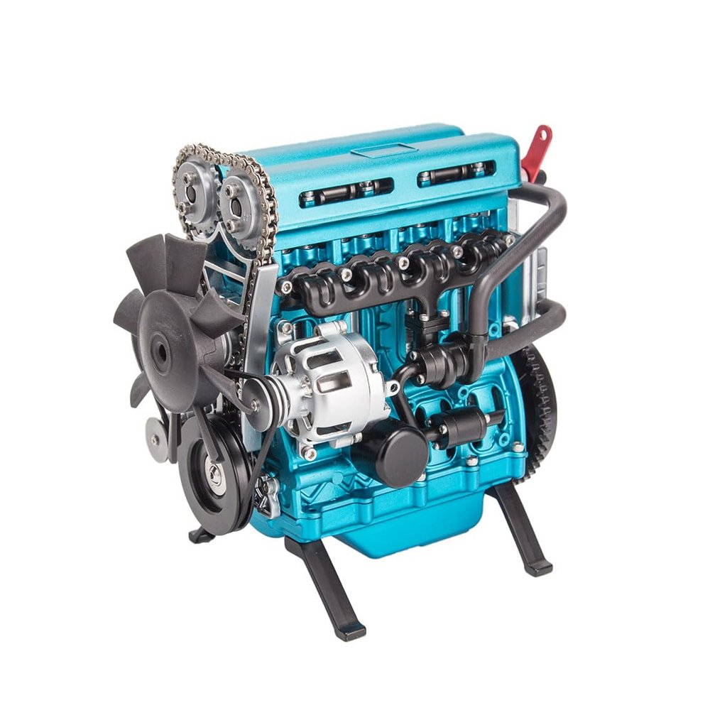 3D Metal L4 Car Engine Model Kit, Electric Inline-Four Turbocharged Mechanical Engine Model That Working364+PCS DIY Assembly Engine Motor Model Gift