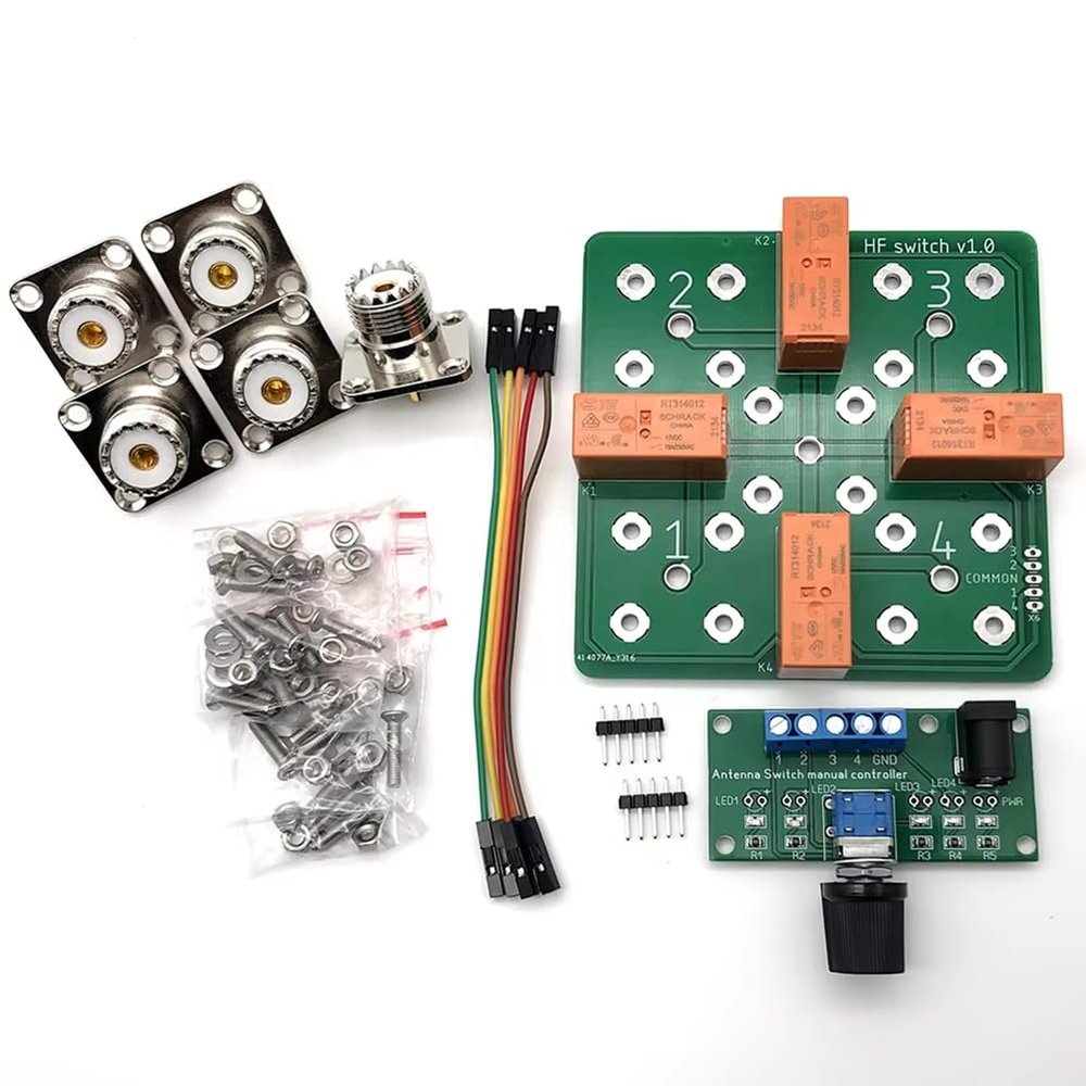 Aboiled 1.5kW CW/4:1 Coax Remote Antenna SO-239 with Manual Controller - Supports 3000W PEP, Green Plastic Design