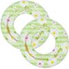 2Pcs Inflatable Pool Floats, Pool Tube Rings, Swim Tubes, Pool Floaties, Beach Swimming Party Floats for Adults Swim Ring Fun Print Pool Lounger Tube for Summer (Green Flower, 30inch) view 1