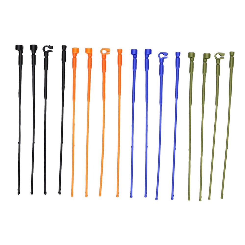 Drfeify 16pcs RC Simulation Antennae, Lightweight Nylon Antenna Simulation Decoration for 1/8 1/10 RC Crawler Car Black Green Orange Blue