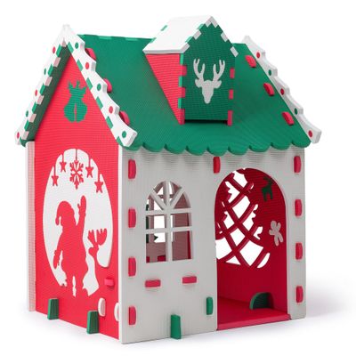 EVA Foam Kids Playhouse, Lightweight Sturdy Puzzle Play Tent for Boys & Girls Ages 36, Green Roof