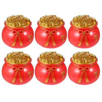 DIYEAH 6pcs Cornucopia Coin Container Money Bank Set Decorative Coin Storage Jars for Desktop Saving and Budgeting