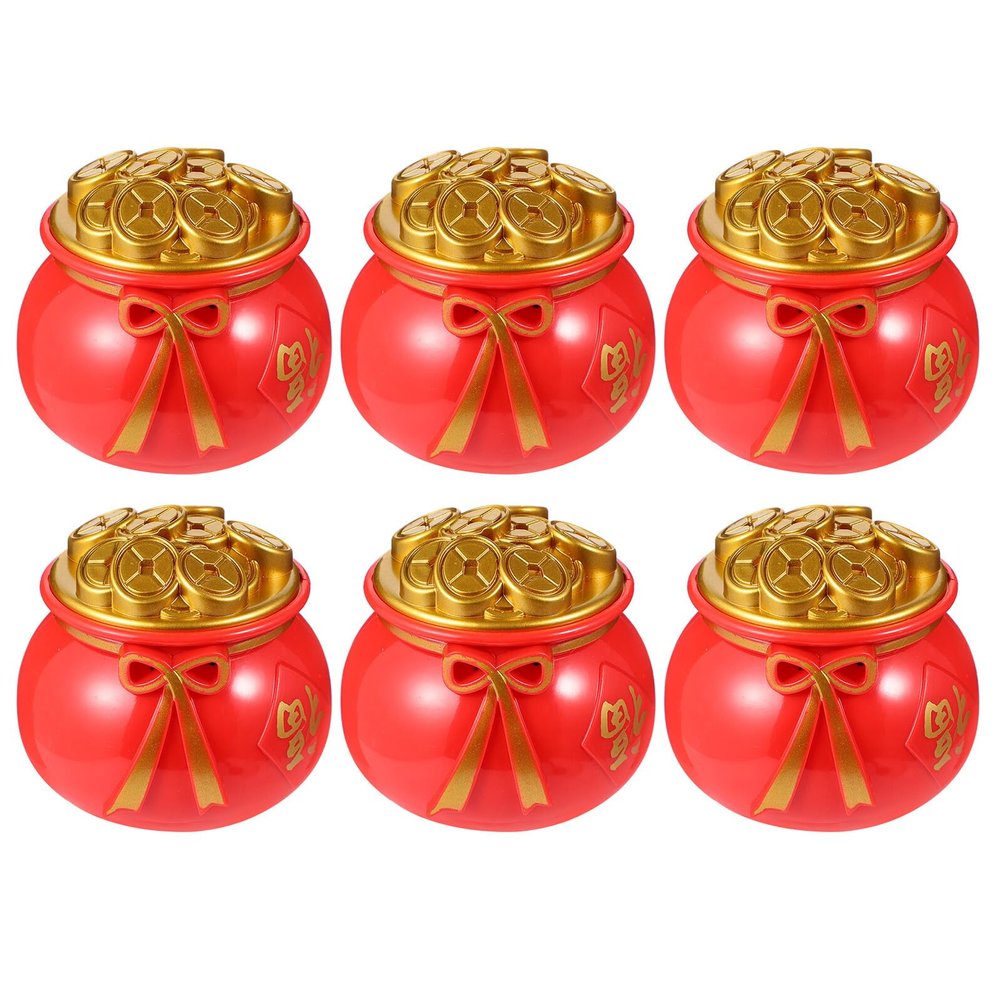 DIYEAH 6pcs Cornucopia Coin Container Money Bank Set Decorative Coin Storage Jars for Desktop Saving and Budgeting
