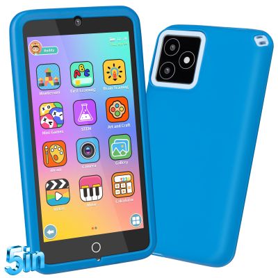 GREENCREEK 5.0" Touchscreen Kids Smart Phone, Kids Phone with Games & Dual Camera, Toddler Toys Phone, Boys and Girls Learning Toy Phone for 3-9 Years Old (Blue)