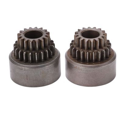 2pcs Steel Clutch Bell Double Gears for HSP 94122 94166 1/10 RC Car, Durable 16T 21T Clutch Bell Gear with 10mm Aperture, High Performance RC Upgrade Accessory