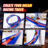 Htoytoy 3-Lane Flexible Race Track for Kids 16.4 FT Race Car Track Compatible with Hot Pull-Back Wheels Diecast 1/64, 3 High-Speed Pullback Cars, DIY Racetrack Toy Strong Suction Cups (3399-Red) view 4