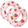 2 Pcs Inflatable Pool Floats for Adults, Swimming Rings with Handles Swim Tube Pool Rings Floaties for Adults Hawaiian Beach Party Decorations, 35 x 14.5 Inch (Strawberry) view 1