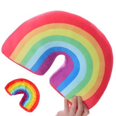 AwnsIMfreien Rainbow Pillows for Girls, Rainbow Pillow, 13.8 Inch Soft Short Plush Pillow Covers, Arch-Shaped Decor for Kids, Classroom, Home, Throw Covers