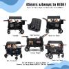 JMHUA Wagon Stroller for 4 Seater High View for 4 Kids, Foldable Push Pull All Terrain Stroller for Toddlers with 5-Point Harness,Snack Tray,Storage,Mom Bag,Perfect for Camping Beach Shopping Travel view 2