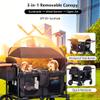 JMHUA Wagon Stroller for 4 Seater High View for 4 Kids, Foldable Push Pull All Terrain Stroller for Toddlers with 5-Point Harness,Snack Tray,Storage,Mom Bag,Perfect for Camping Beach Shopping Travel view 4