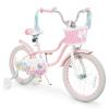 HONEY JOY Kids Bike, 12 14 16 18 Inch Girls Bike w/Training Wheels, Streamers, Basket, Handbrake & Coaster Brake, Fully Enclosed Chain, Mermaid Princess Bike (Pink, 20 Inch with Kickstand) view 1