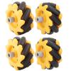 Badafaci 48mm Mecanum Wheel with Artificial Wheel Shape for TT Motors DIY Smart Car Accessories Smooth Running Directional Various Movement Modes (Two Pairs) view 1