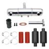 FLMLF Aluminium Twin Exhaust Tuned Pipe + Muffler Pipe Kit for 1/5 Rc HPI ROFUN ROVAN KM Baja 5B 5T 5SC SS Truck Buggy (Black Red) view 2