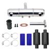 FLMLF Aluminium Twin Exhaust Tuned Pipe + Muffler Pipe Kit for 1/5 Rc HPI ROFUN ROVAN KM Baja 5B 5T 5SC SS Truck Buggy (Black Blue) view 2
