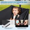 Wagon Stroller for 2 Kids, Baby Wagon Outdoor with Canopy, Collapsible with 5-Point Harnesses, Adjustable Handle & Pull Bar for Infants and Toddlers view 3