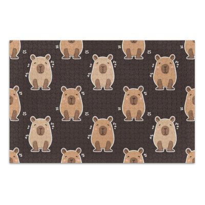 Capybara Animal Brown Print Jigsaw Puzzles for Adults Family 1000 Pieces Educational Game for Girls Kids Boys Low Difficulty Puzzle Pieces Fit Together Perfectly 29.5" x 19.7"