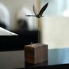 Natural Wonders Wooden Motion Sculpture Collection (Featuring Manta Ray Mechanical Sculpture, Swan Moving Art, and Narwhal Motion Art) (Black swan) view 3
