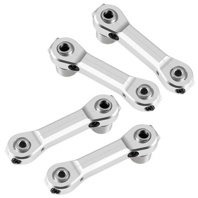 Alloy Front and Rear Anti-Tilt Rod Bar Set Link Mount for Losi 1/5 for DBXL 2.0 4WD Gas Buggy for RTR RC Truck Upgrade Parts(Silver)