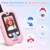 Video Walkie Talkies for Kids with Voice Changer, 2 Pack Rechargeable Kids Walkie Talkies with Real-Time Screen & Sticker Effect & Camera, 1000 Feet Long Range 2 Way Radio Toys for Boys/Girls 3-12 view 2