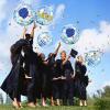 10 Pcs 16inch Graduation Beach Balls, Inflatable Glitter Beach Ball Congrats Grad Sign for Class of 2026, Swimming Pool Graduation Party Supplies for Senior College(Blue) view 4