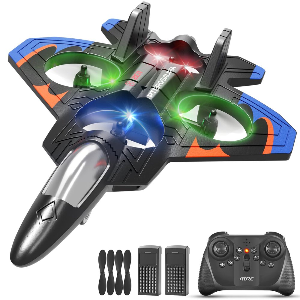 Tubokoro Foam Remote Control Airplanes RC Planes for Kids Adults, RC Airplane Fighter Jet with Light, 360 Flip Fighter Jet Toys, Stunt Roll, Airplane Toy Gifts for Kids Boys