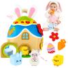Baby Toys 6-12-18 Months - My First Plush Bunny Burrow with Stuffed Animals, Rattle, Crinkle, Teether, Montessori Sensory Toys for Babies Toddlers 1-3, Baby Block Stacking Toy for Boys Girls Gifts view 1