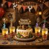 Acellegic 24 Set Western Cups Western Themed Party Favor 16 oz Plastic Cowboy Cups Gifts with Lids and Straws Keychains Reusable Tumbler for Winter Birthday Party Supplies view 4