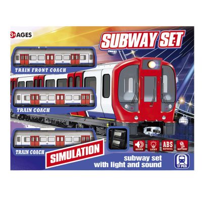 Educational Electric Train Set - Retro Subway Playset with Light and Sound, Encourages Creative Thinking Learning, Education Retro Subway Playsets with Lights Sounds for Kids Aged 4-10 Years Old