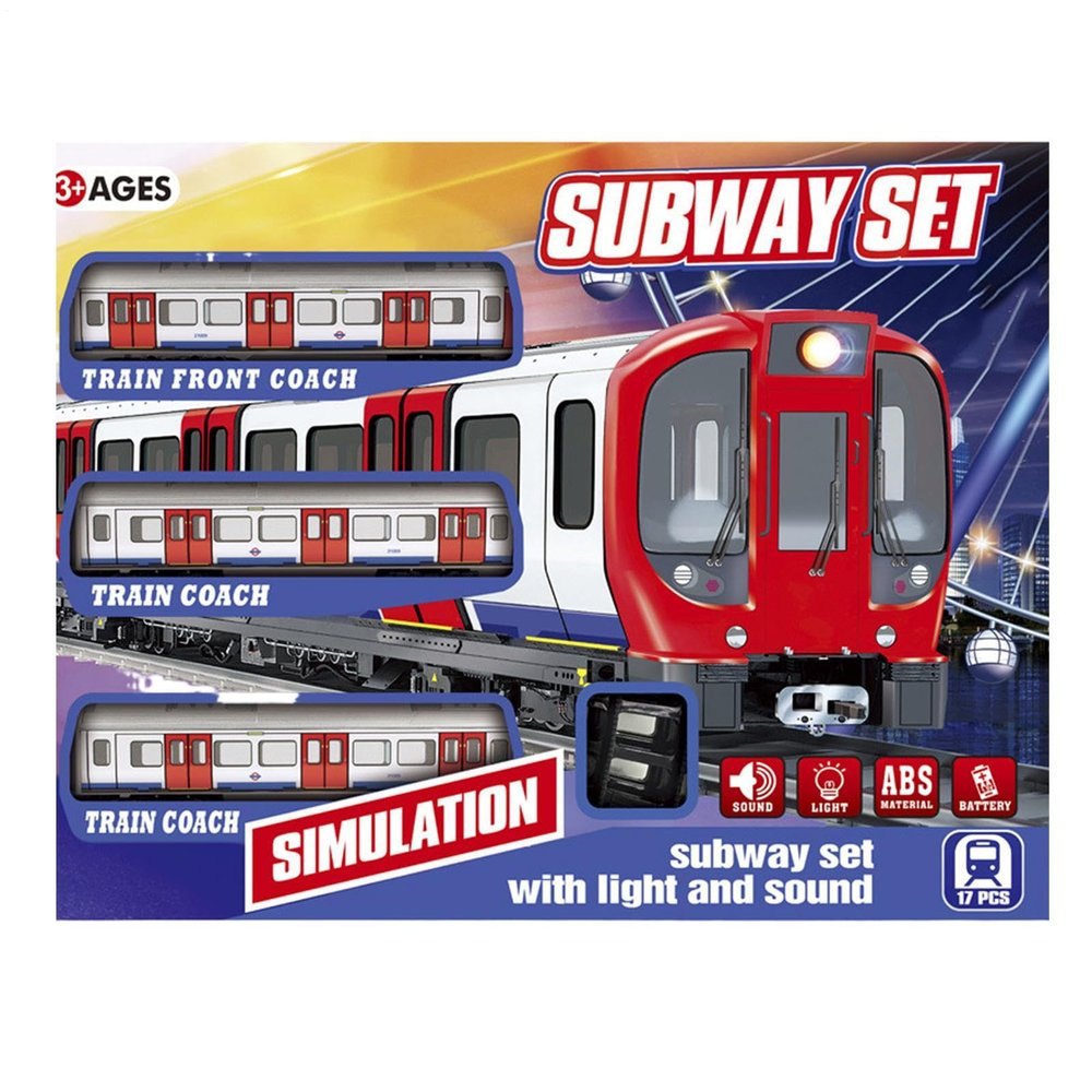 Educational Electric Train Set - Retro Subway Playset with Light and Sound, Encourages Creative Thinking Learning, Education Retro Subway Playsets with Lights Sounds for Kids Aged 4-10 Years Old